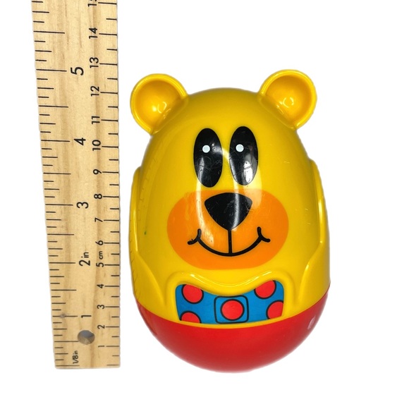 Fisher Price Plastic Tipsy Rocking Teddy Bear Chime Rocking 5” - Picture 9 of 10